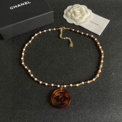 Chanel Pearl Double C Circle Necklace - Image 7
