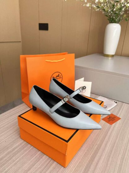 Hermès blue-grey holiday essential comfortable loafers - Image 9