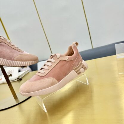Hermès Spring and Summer Couple's Pink Apricot Color Matching Sports Casual Shoes - Image 9