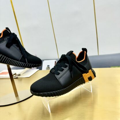 Hermes Spring and Summer Couple's Black and Orange Colorblock Breathable and Durable Sports Casual Shoes - Image 9