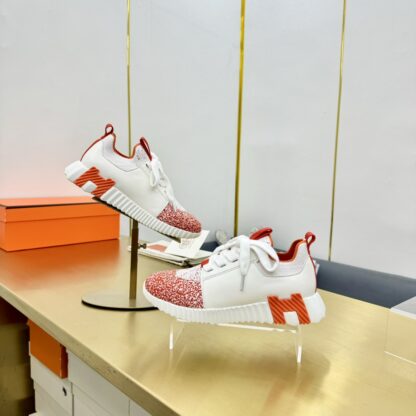 Hermes Spring and Summer Couples White and Red Colorblock Breathable and Durable Sports Casual Shoes - Image 9
