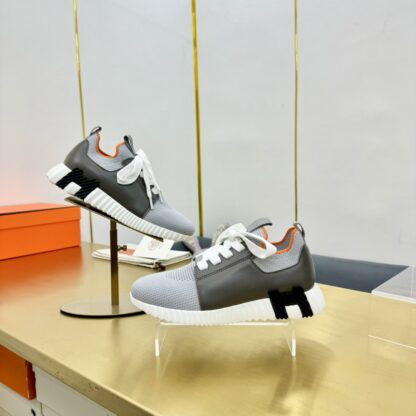 Hermes Spring and Summer Couple's Grey and Black Colorblock Breathable and Durable Sports Casual Shoes - Image 9