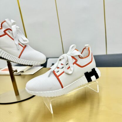 Hermes Spring and Summer Couples British White and Orange Colorblock Breathable and Durable Sports Casual Shoes - Image 9