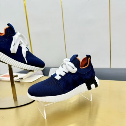Hermes Spring and Summer Couples British Blue and White Color Matching Breathable and Durable Sports Casual Shoes - Image 9