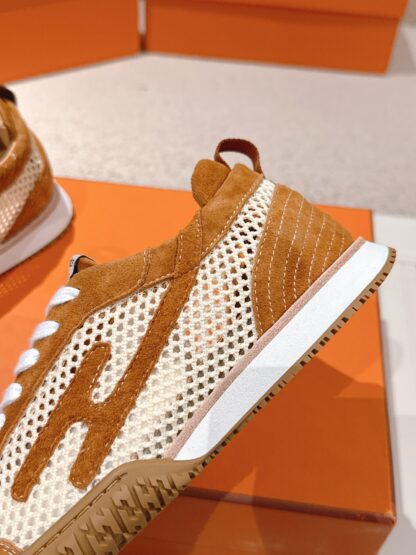 Hermès Beige Goatskin Casual Sneakers - Image 9