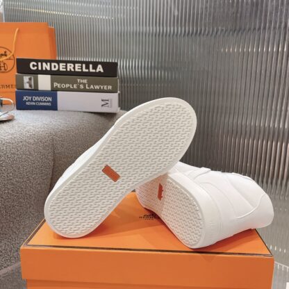 Hermes Kelly buckle white high top casual shoes - Image 9