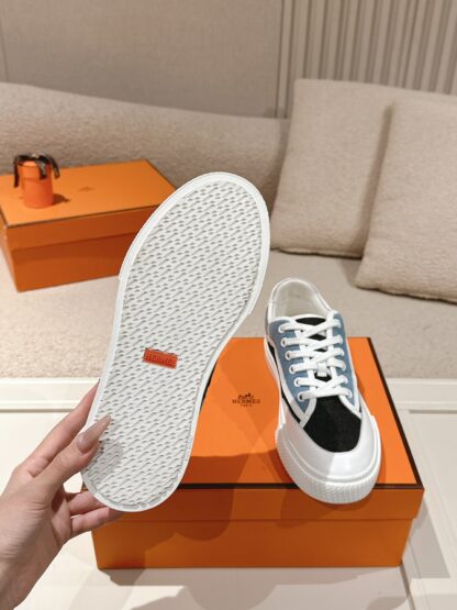 Hermes couple blue and black fashion casual skateboard shoes - Image 9