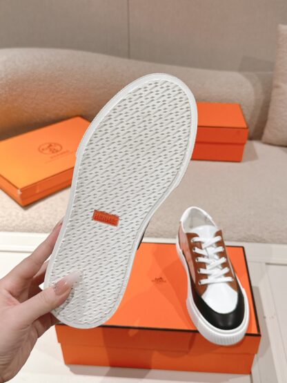Hermes couple pink brown fashion retro casual skateboard shoes - Image 9