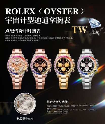 Rolex Rainbow Day modified with genuine South African colored gemstones - Image 8