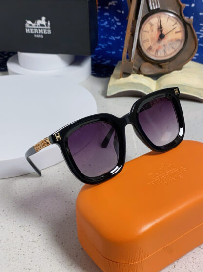 Hermès retro square versatile high-end sunglasses - Image 9