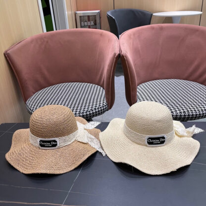 Dior Bow Straw Sun Hat - Image 11