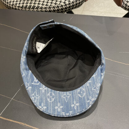 Louis Vuitton fashionable versatile denim jacquard beret breathable sun hat - Image 10
