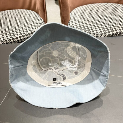 Chanel Spring and Summer Fashion All-match Embroidered Flower Bucket Hat - Image 10
