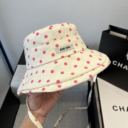 Miu Miu Casual Polka Dot Bucket Hat Sun Hat - Image 11