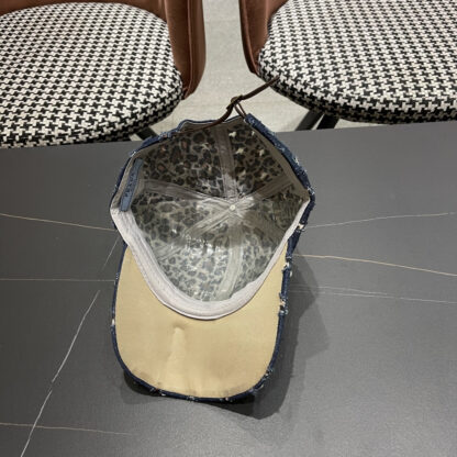 Prada summer fashion brand hole denim water brick retro hard baseball cap - Image 10