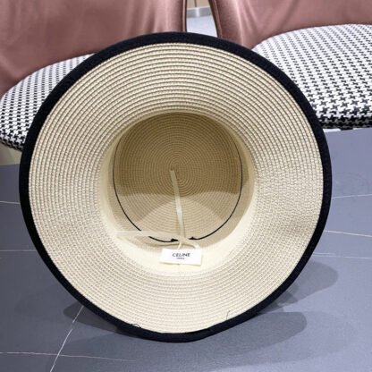Celine summer flat top sun protection all-match senior straw hat - Image 10