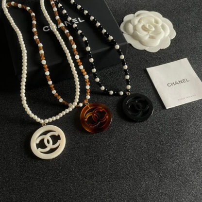 Chanel Pearl Double C Circle Necklace - Image 8